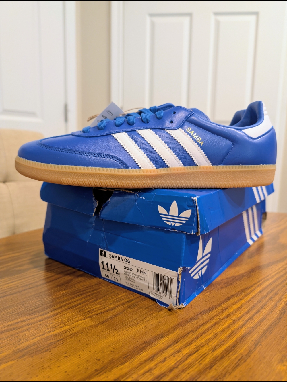 Adidas Samba OG Men's Blue Leather Sneakers